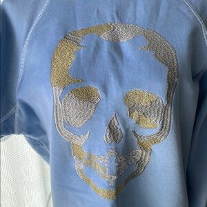 Zadig & Voltaire Blue Sweater with Gold Skull